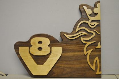 Logo carved out of wood