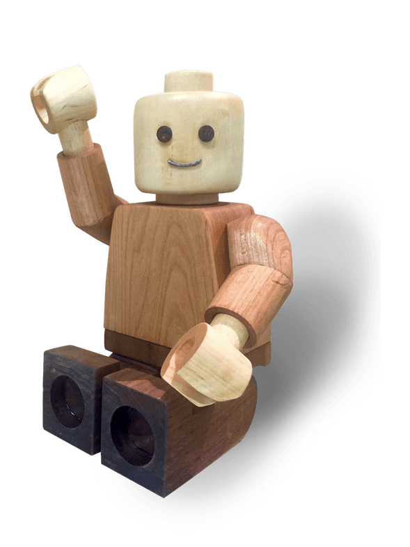 Lego Man wood sculpture
