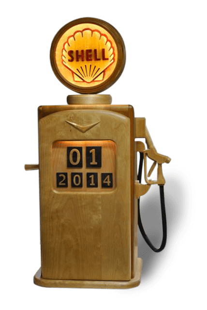 Hardwood Shell petrol pump