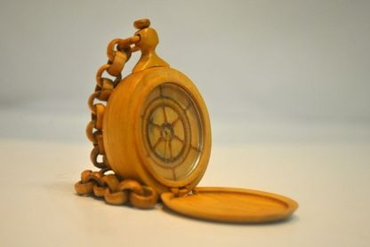 Pocket watch carved out of wood